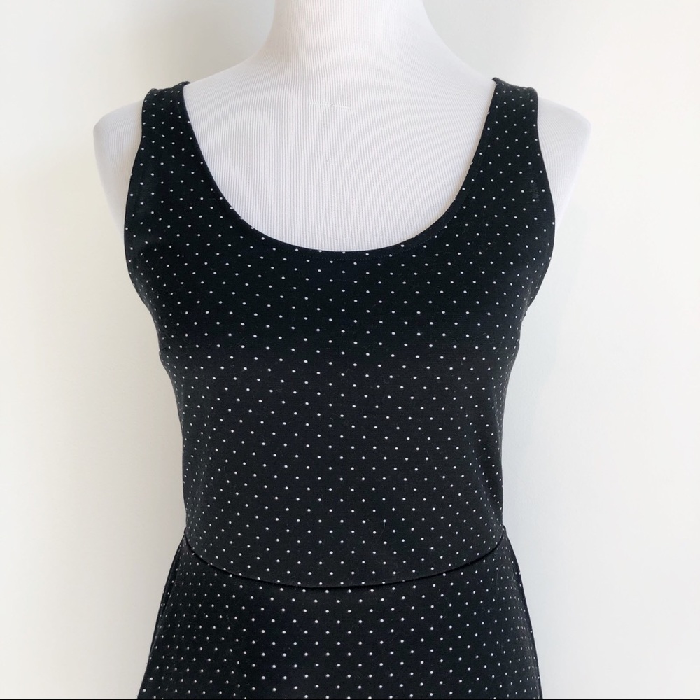H&M Black Polka Dot Cross Strappy Skater Dress, S - Picture 4 of 16
